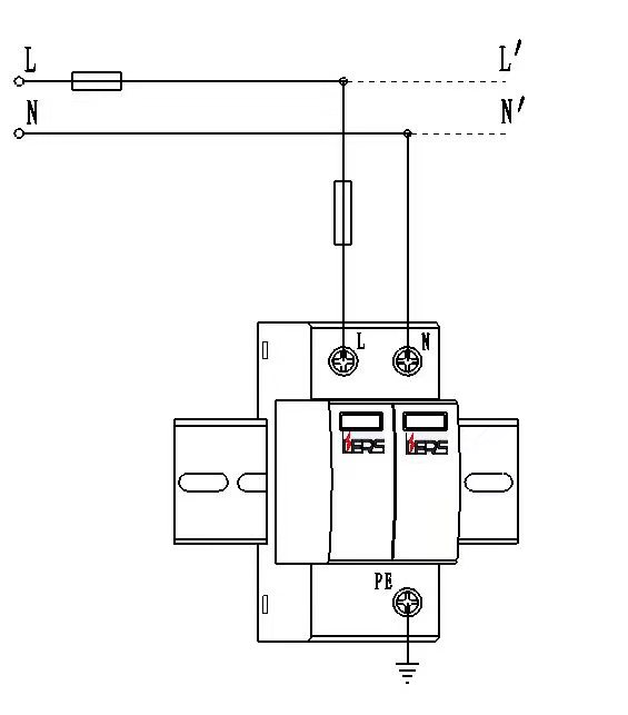 開(kāi)關(guān)型天饋防雷器R25N70F安裝示意圖