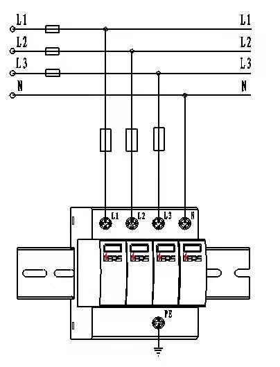 開(kāi)關(guān)型天饋防雷器R25N70F安裝示意圖